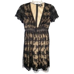 Women's Lulu's‎ black lace lined dress size XS whimsigoth witchy dark fairy goth